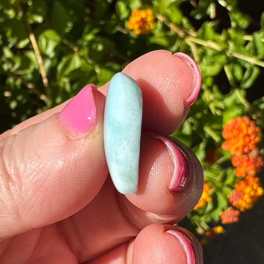 Natural Larimar Crystal Heart Cabochon