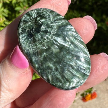 Grade AA Seraphinite Crystal Palm Stone