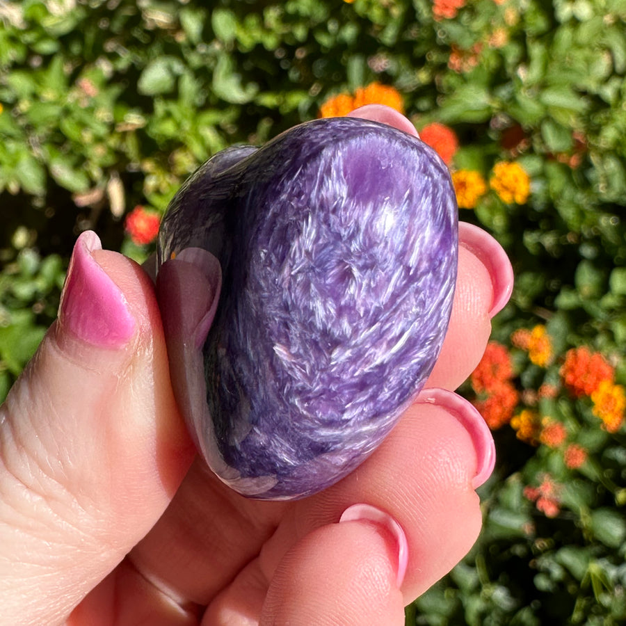 AA Grade Charoite Crystal Heart