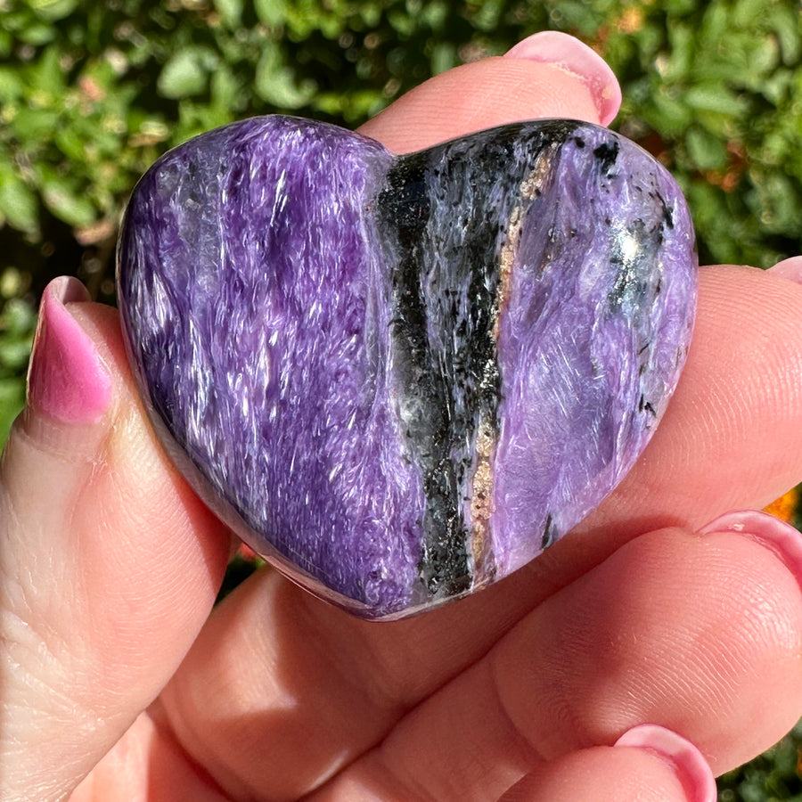 AA Grade Charoite Crystal Heart