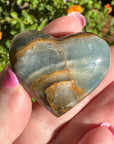 Lemurian Aquatine Calcite Crystal Heart