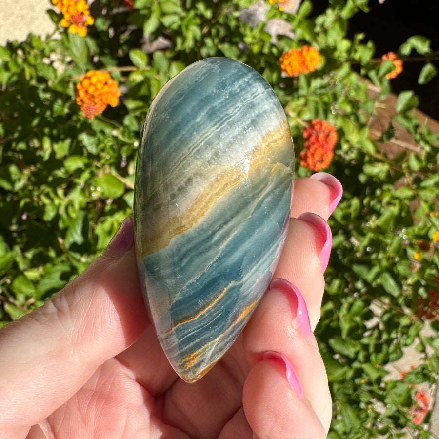 Lemurian Aquatine Calcite Crystal Heart