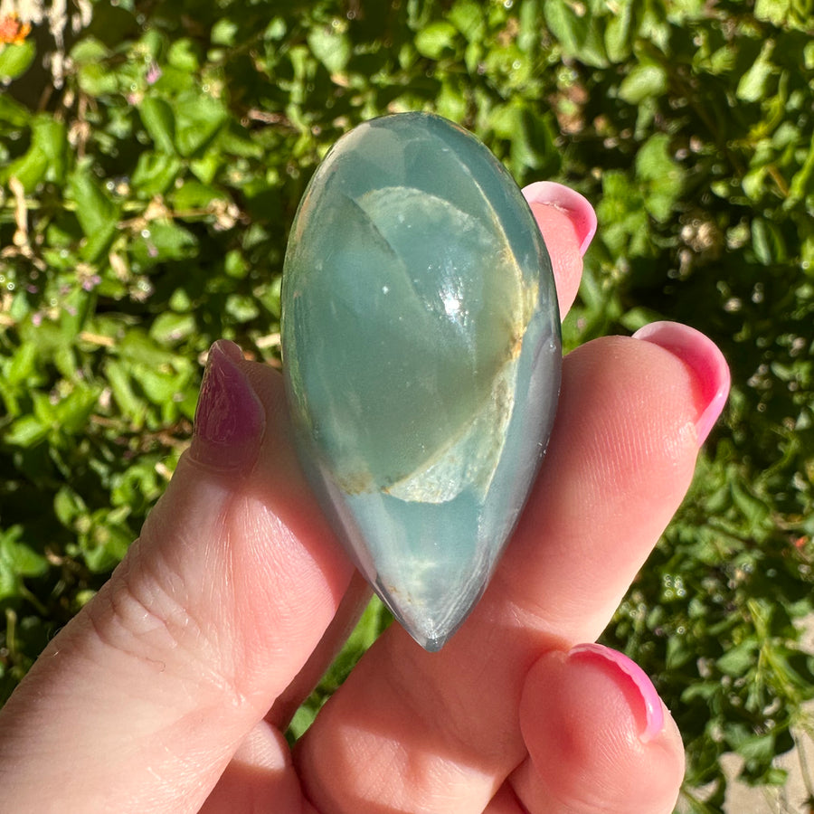 Lemurian Aquatine Calcite Crystal Heart