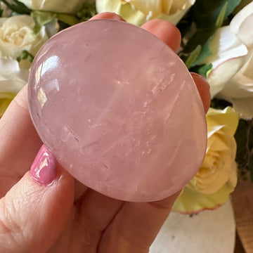 Rose Quartz Crystal Palm Stone