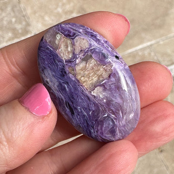 Charoite Crystal Palm Stone