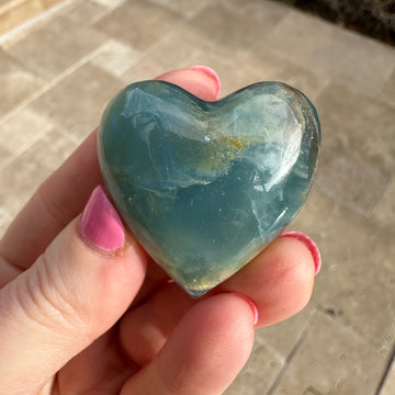 Lemurian Aquatine Calcite Crystal Heart