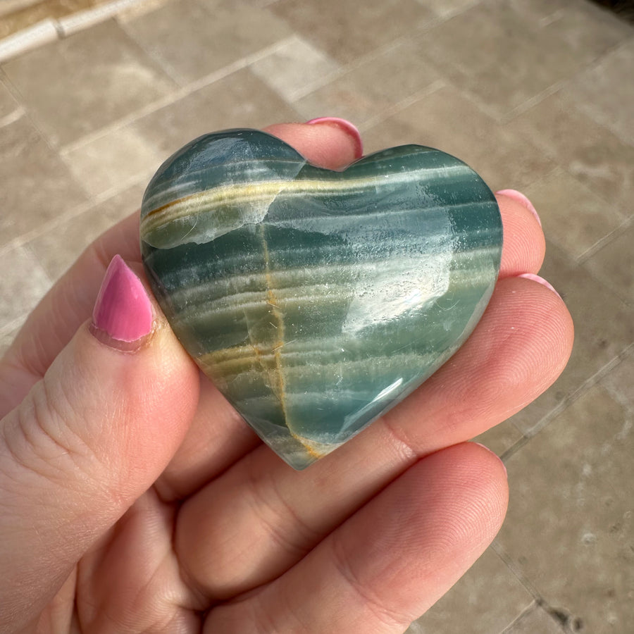 Lemurian Aquatine Calcite Crystal Heart