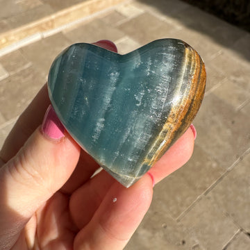 Lemurian Aquatine Calcite Crystal Heart