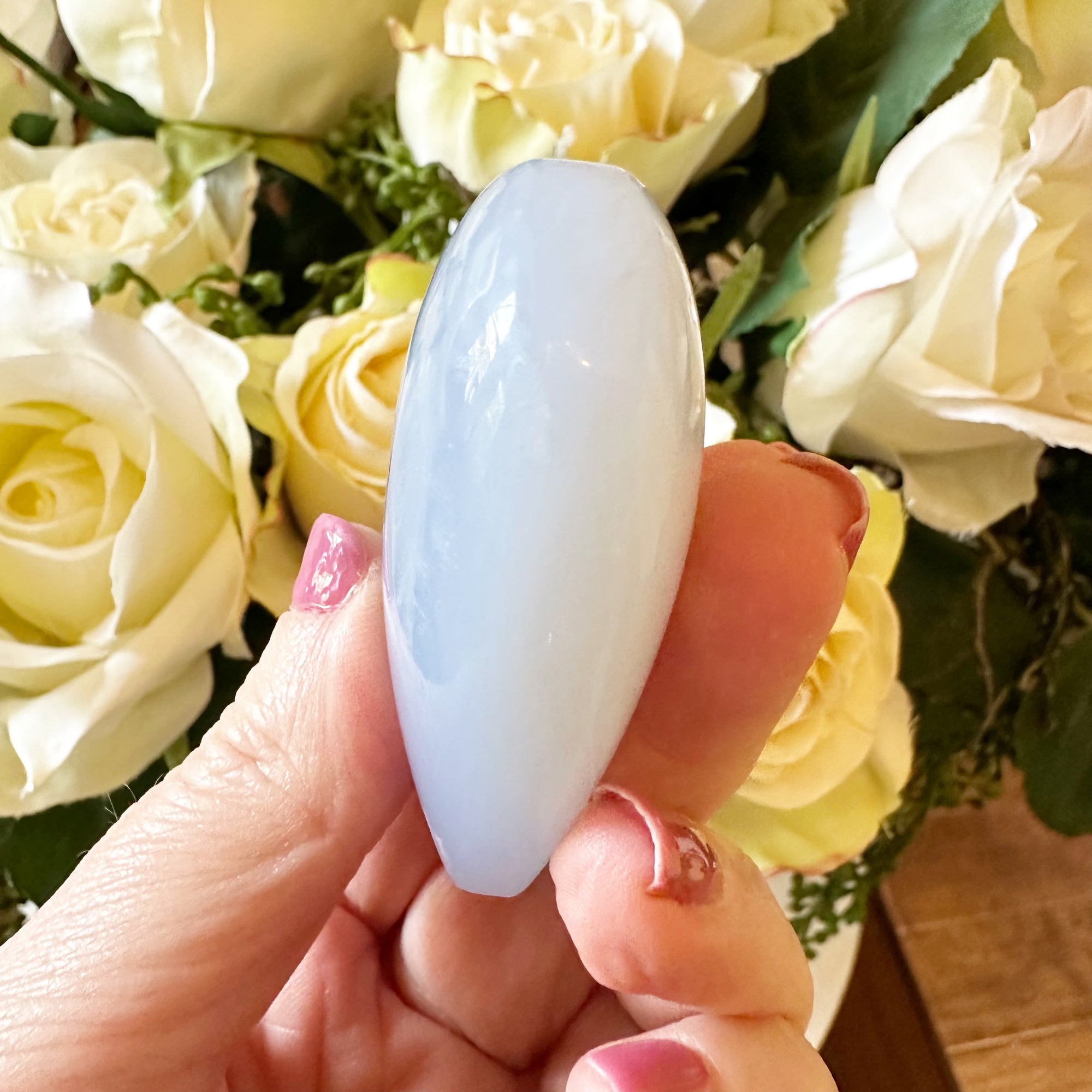Blue Chalcedony Crystal Heart