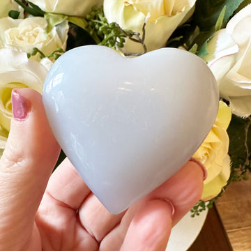 Blue Chalcedony Crystal Heart