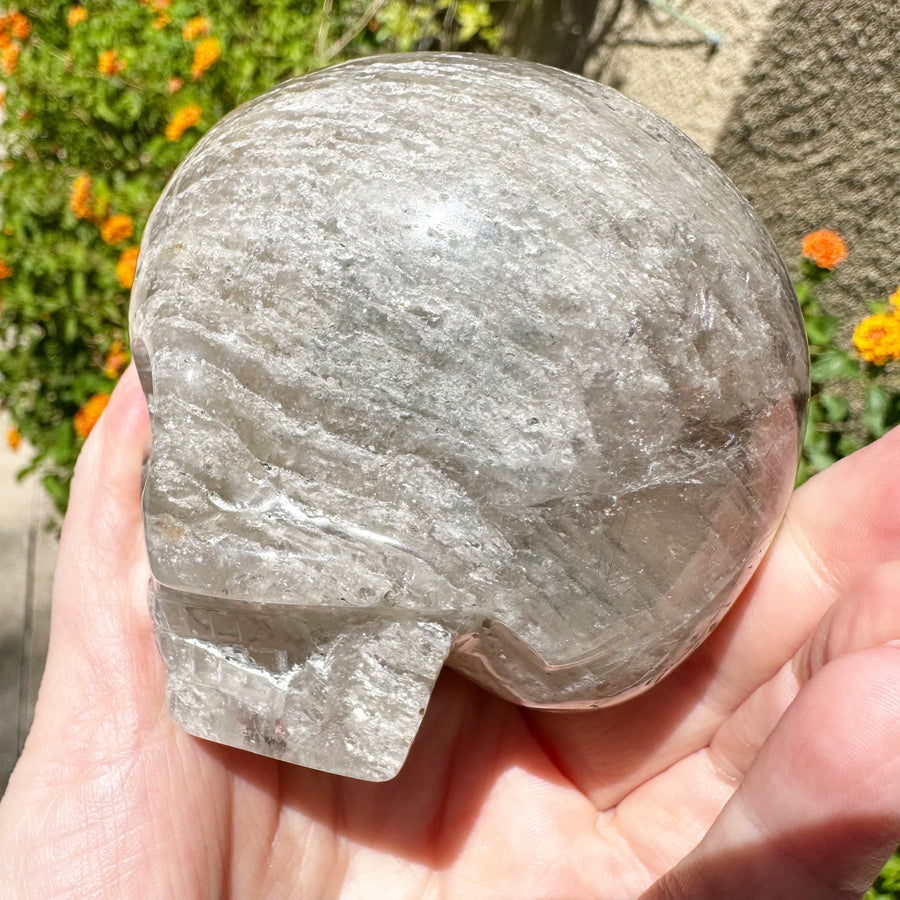 Special Layered Chlorite Magical Child Crystal Skull Carved by Leandro de Souza