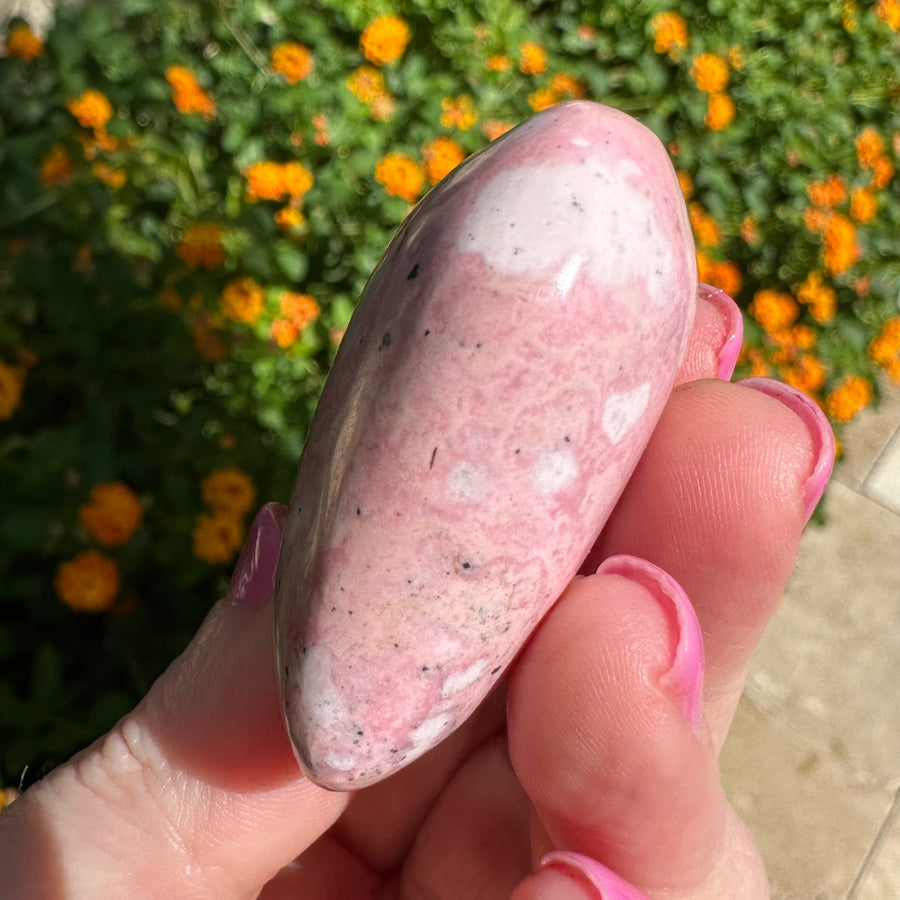 Pink Opal Crystal Heart from Peru