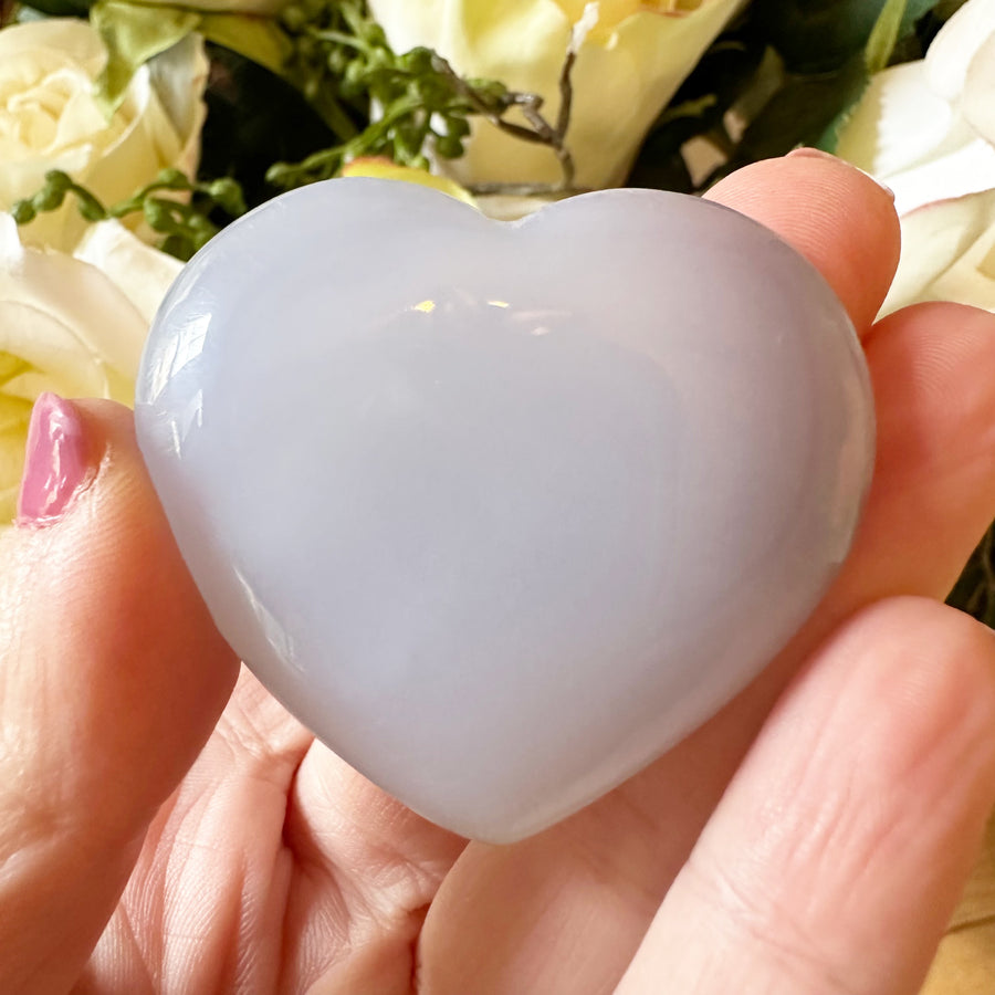 Blue Chalcedony Crystal Heart