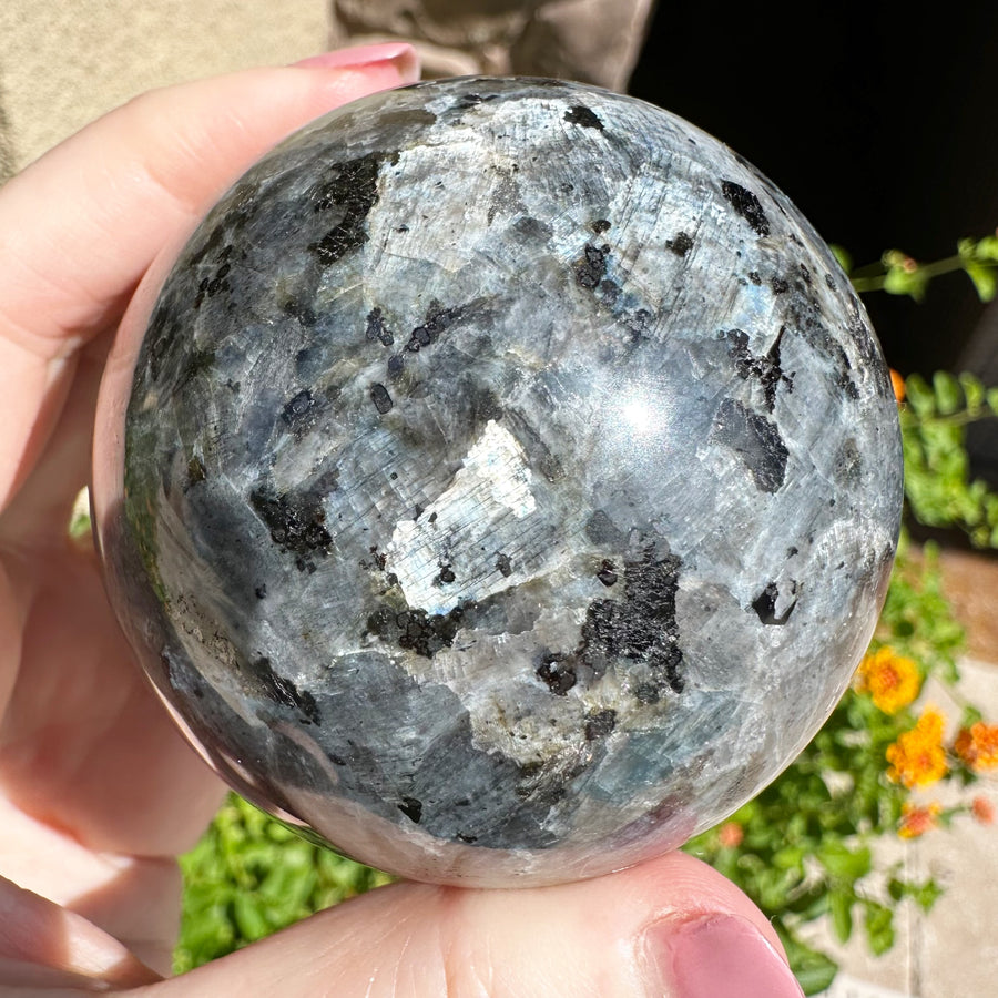 Larvikite Crystal Sphere