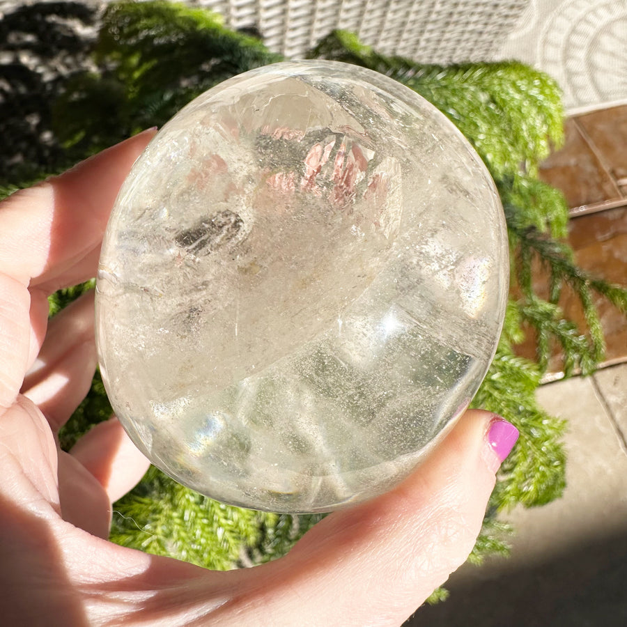 Lemurian Quartz Crystal Skull with Rainbows Carved by Leandro de Souza