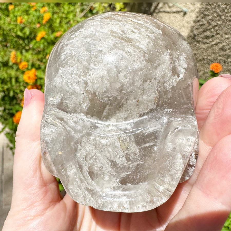 Special Layered Chlorite Magical Child Crystal Skull Carved by Leandro de Souza
