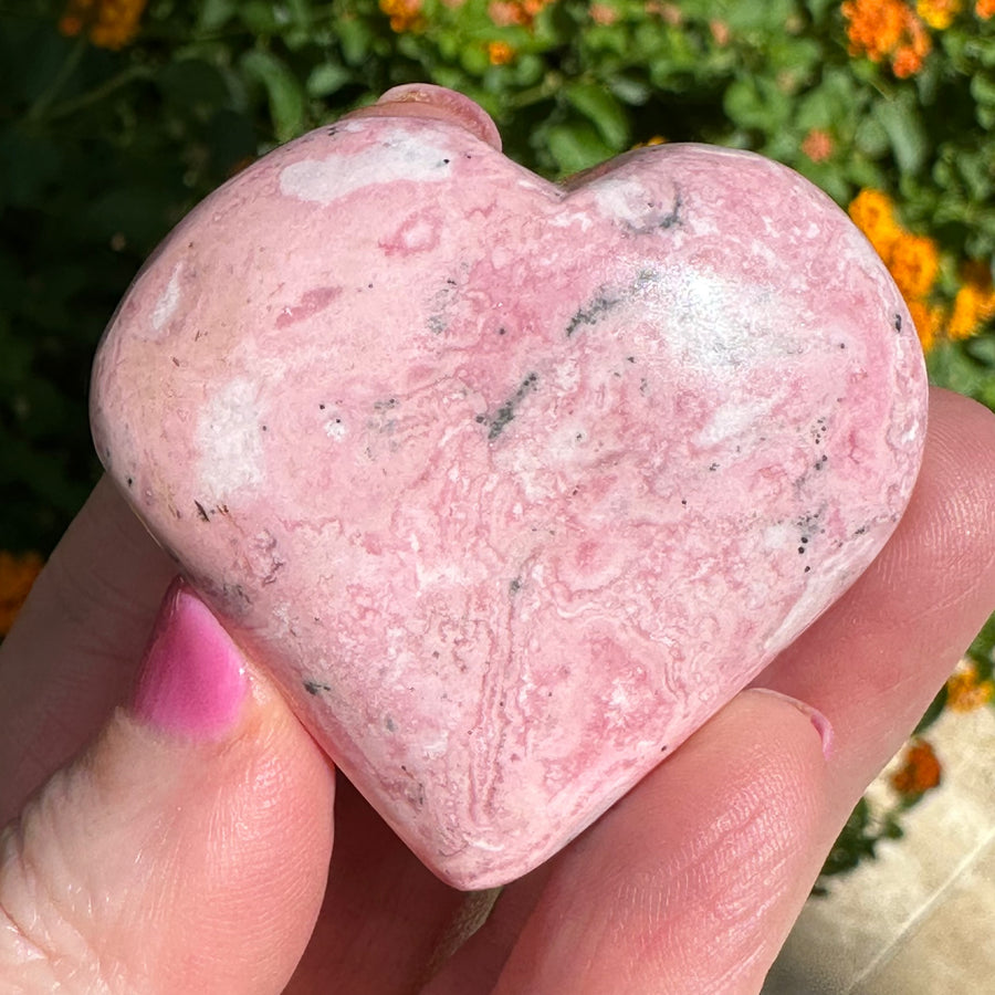 Pink Opal Crystal Heart from Peru