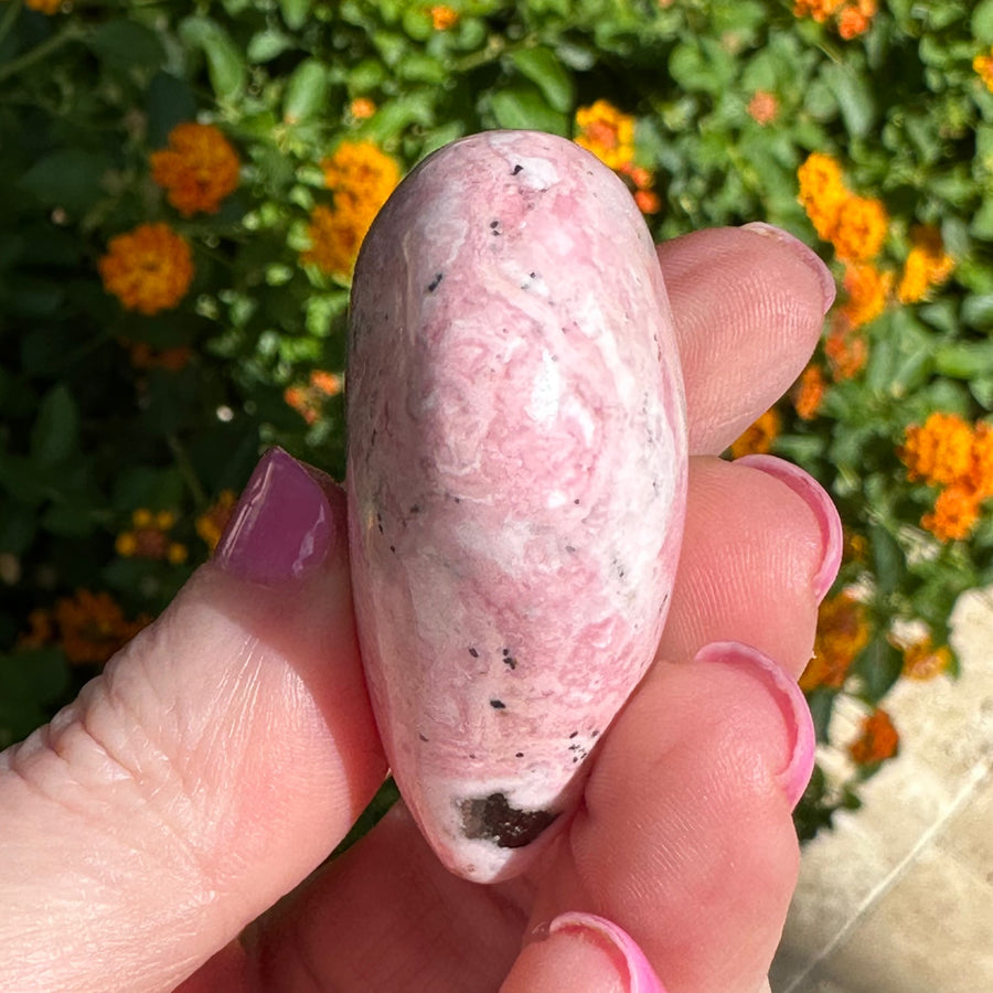 Pink Opal Crystal Heart from Peru