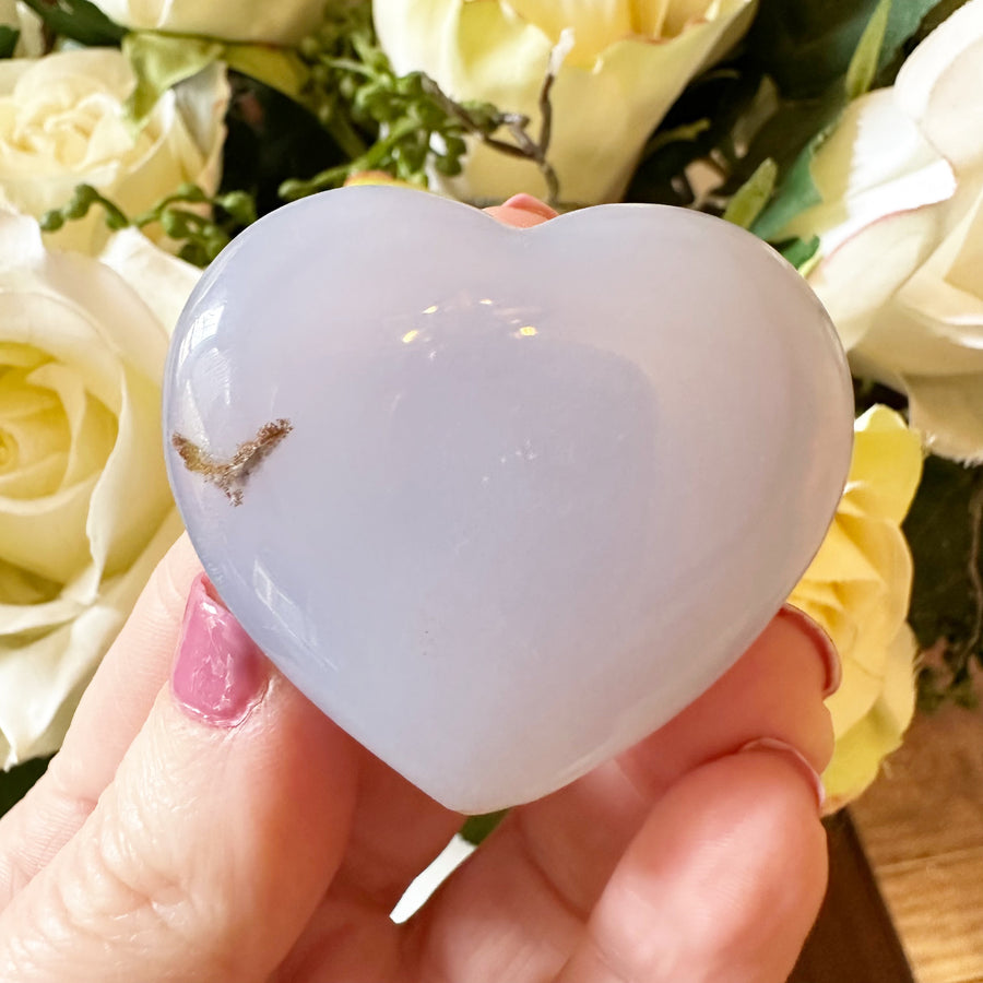 Blue Chalcedony Crystal Heart