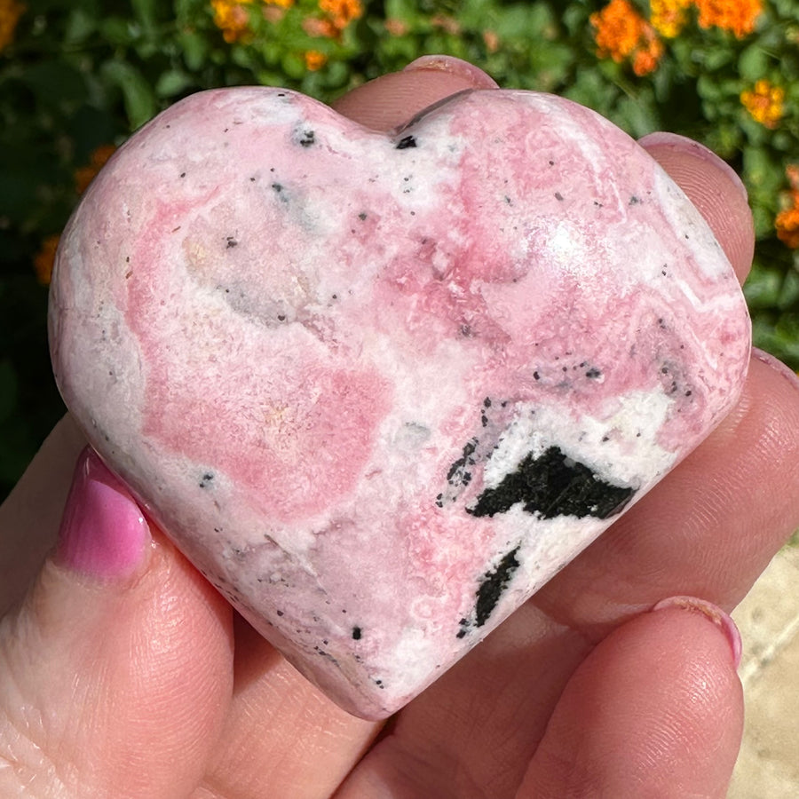 Pink Opal Crystal Heart from Peru