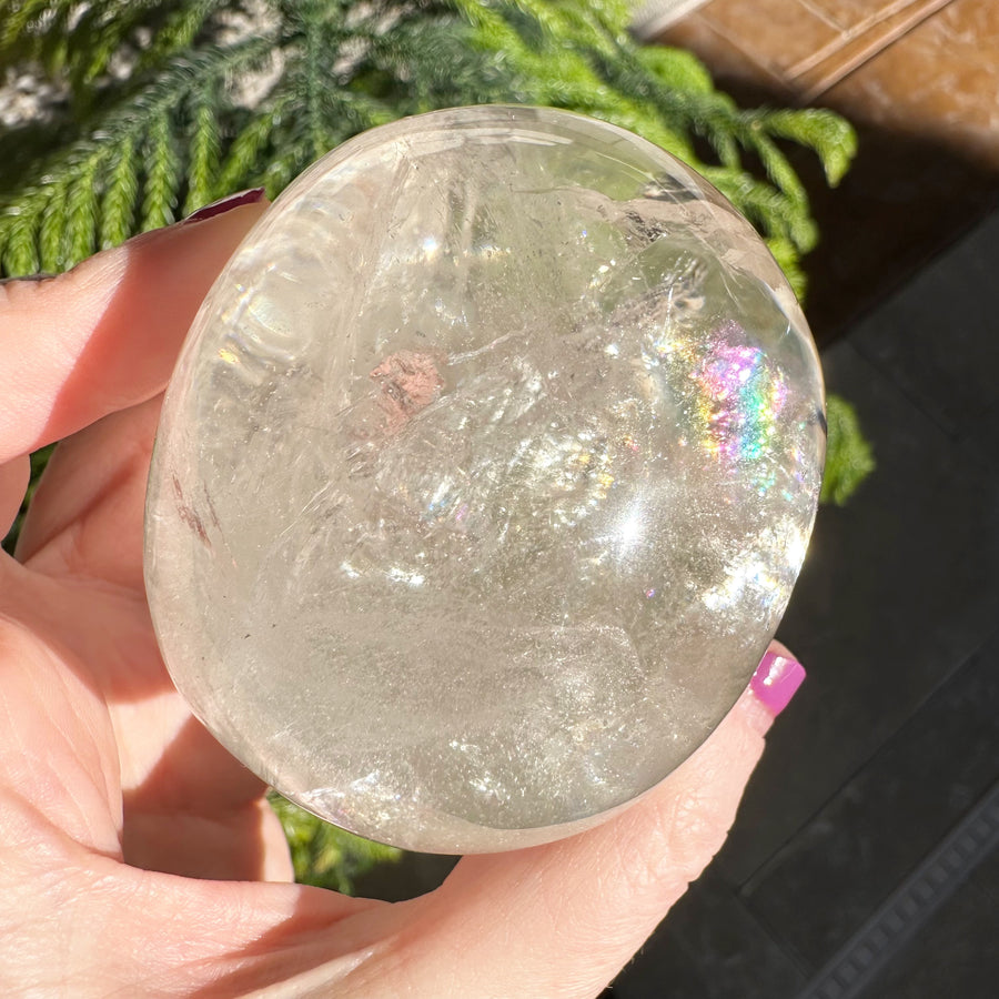 Lemurian Crystal Skull with Rainbows Carved by Leandro de Souza