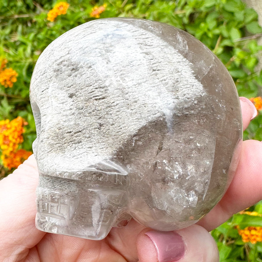 Special Layered Chlorite Magical Child Crystal Skull Carved by Leandro de Souza