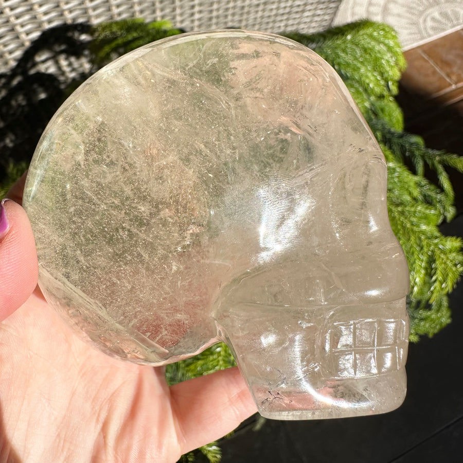 Lemurian Crystal Skull with Rainbows Carved by Leandro de Souza