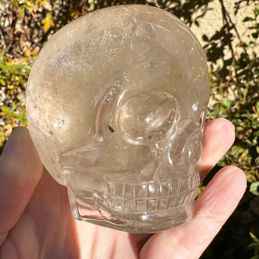 Golden Rutile Quartz Magical Child Crystal Skull Carved by Leandro de Souza