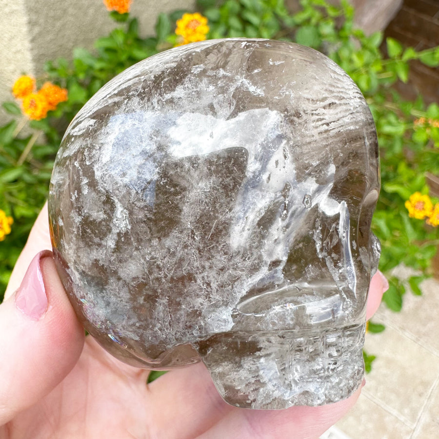 Special Layered Chlorite Magical Child Crystal Skull Carved by Leandro de Souza