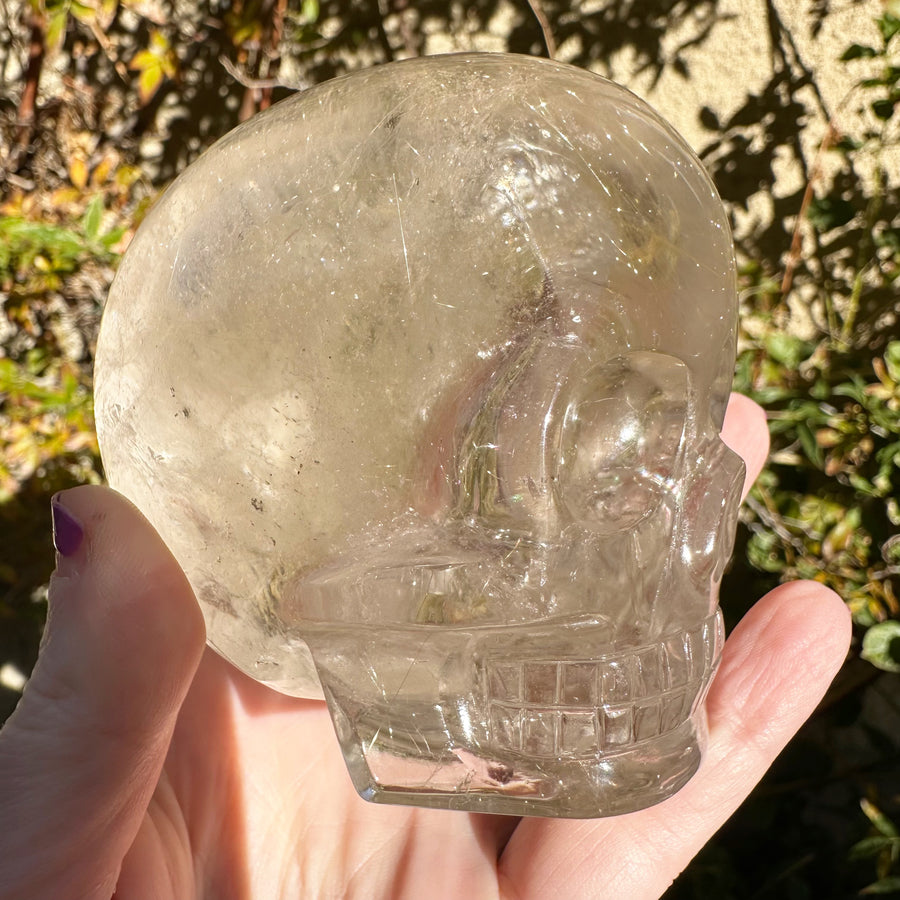 Golden Rutile Quartz Magical Child Crystal Skull Carved by Leandro de Souza