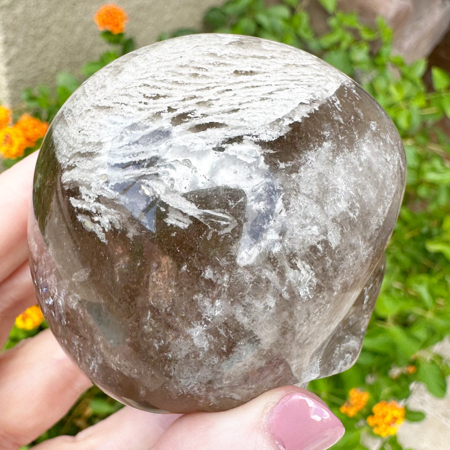 Special Layered Chlorite Magical Child Crystal Skull Carved by Leandro de Souza