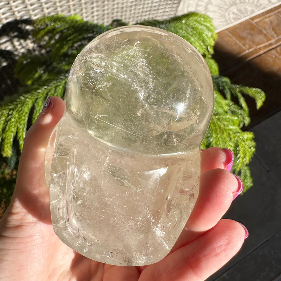 Lemurian Crystal Skull with Rainbows Carved by Leandro de Souza