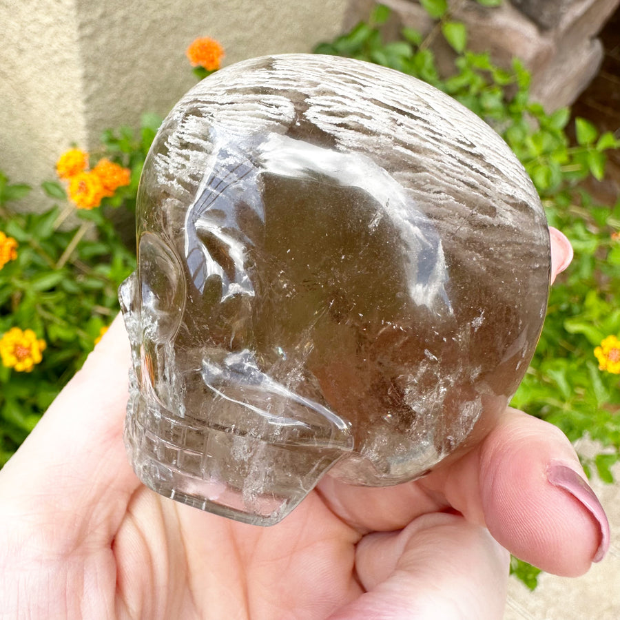 Special Layered Chlorite Magical Child Crystal Skull Carved by Leandro de Souza