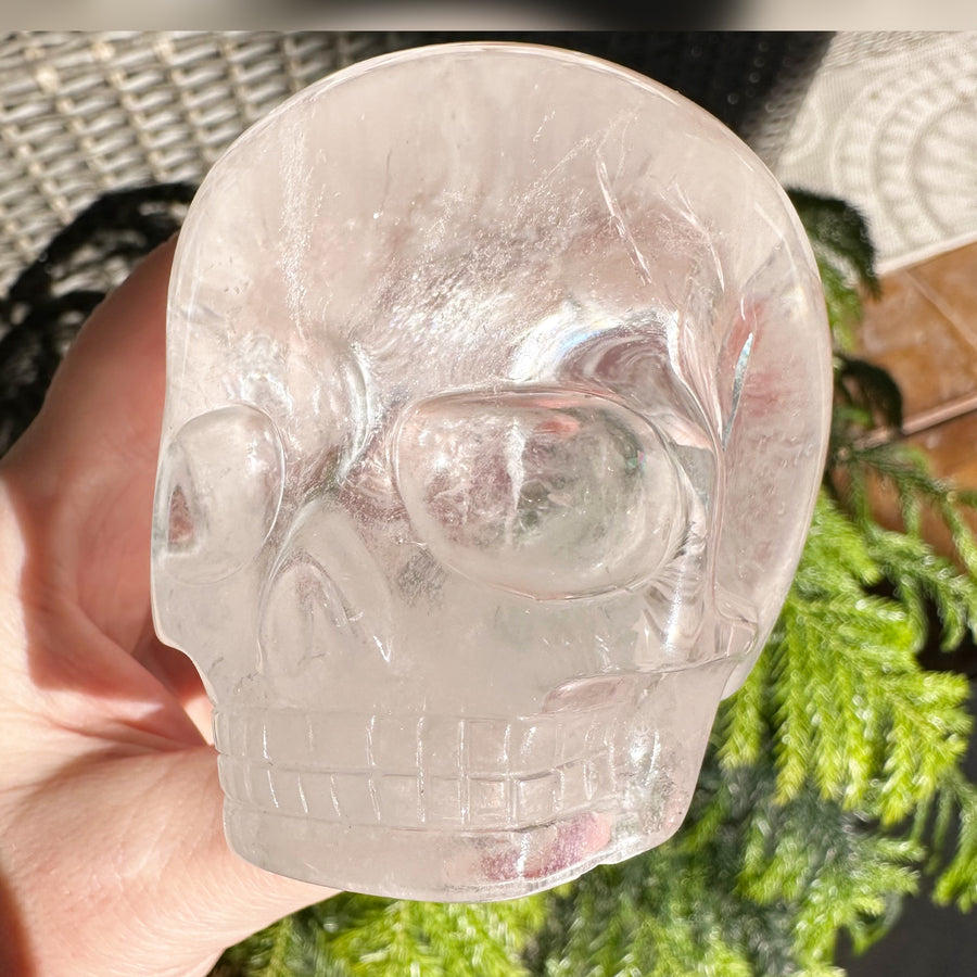 Lemurian Magical Child Crystal Skull with Rainbows Carved by Leandro de Souza