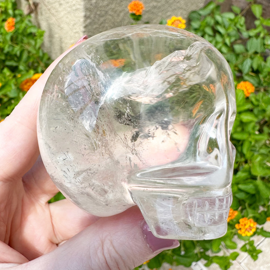 Lemurian Magical Child Crystal Skull with Rainbows Carved by Leandro de Souza