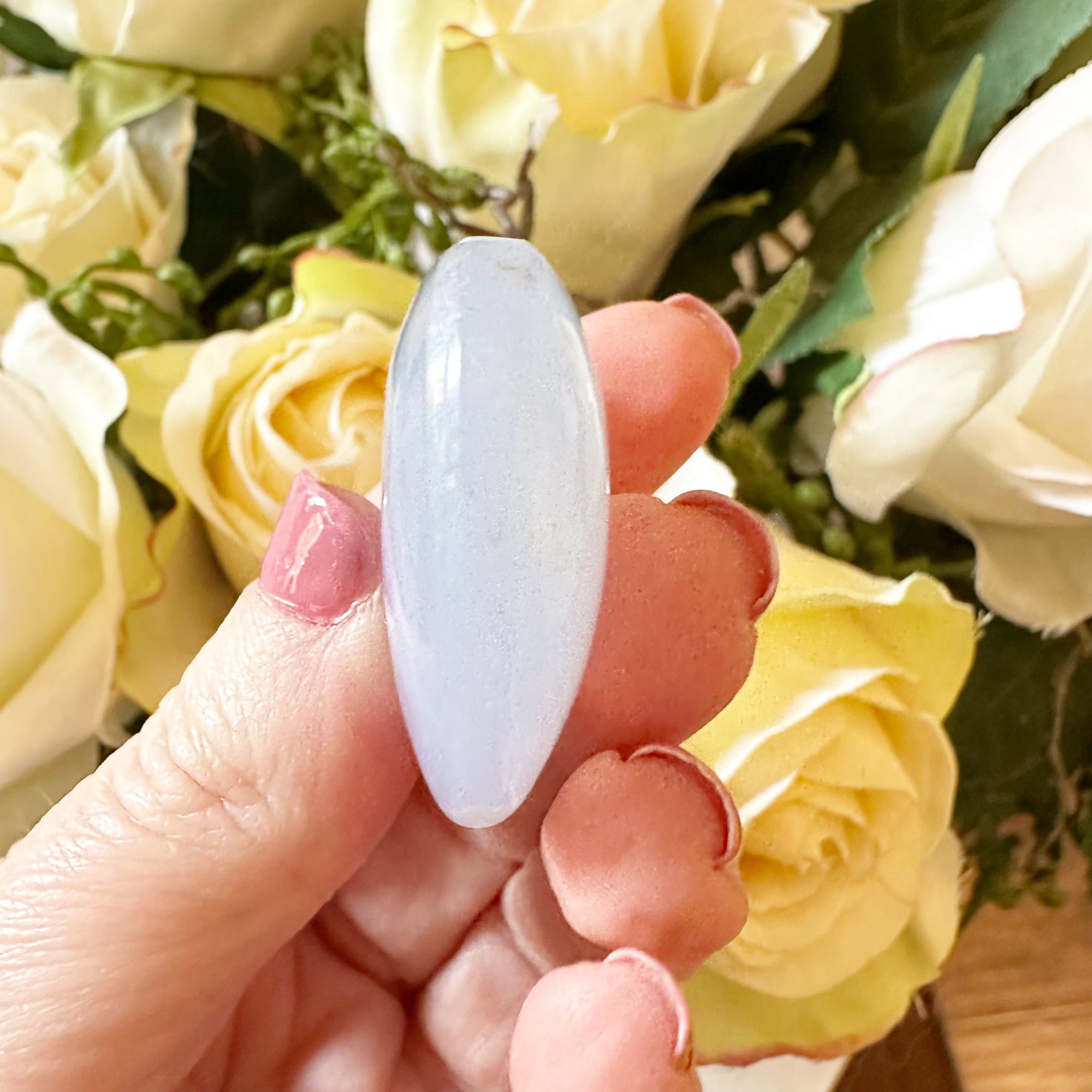 Blue Chalcedony Crystal Heart