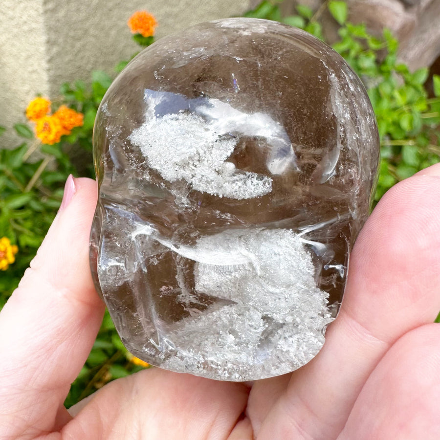 Special Layered Chlorite Magical Child Crystal Skull Carved by Leandro de Souza