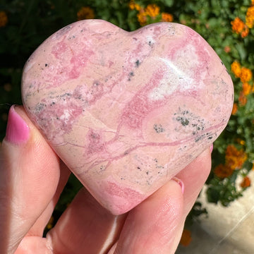 Pink Opal Crystal Heart from Peru
