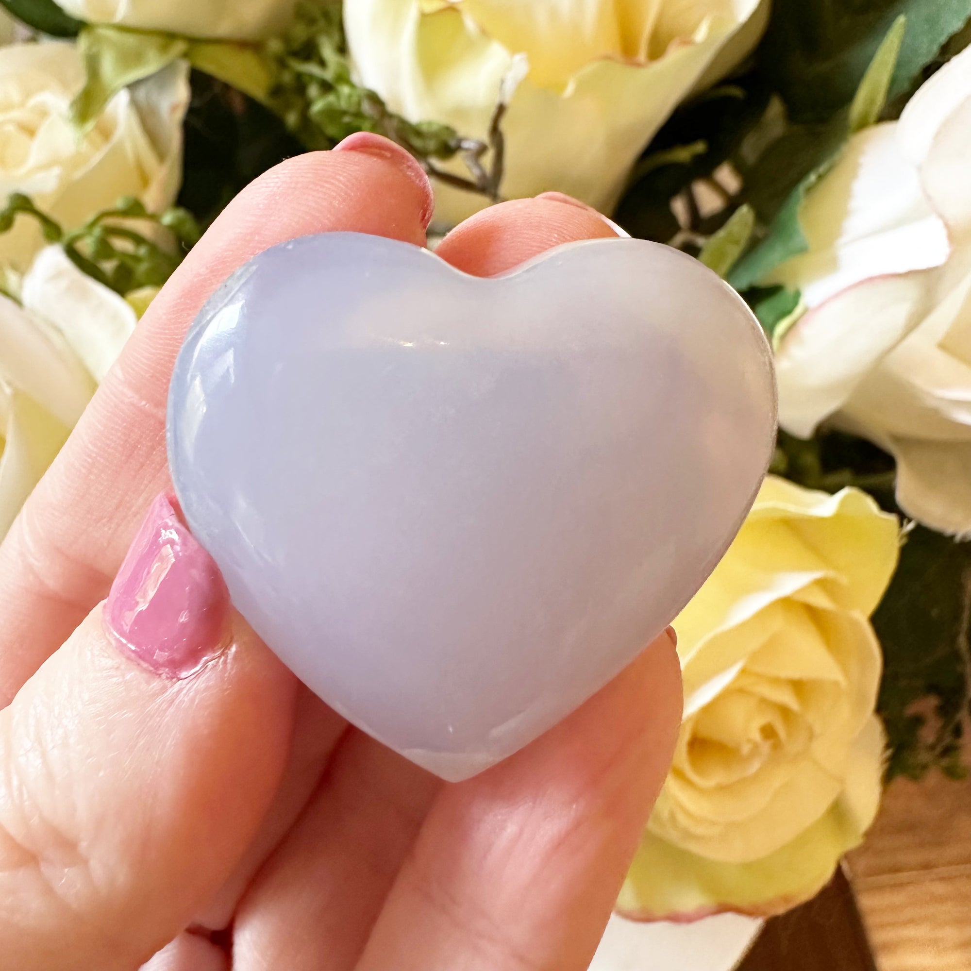 Blue Chalcedony Crystal Heart