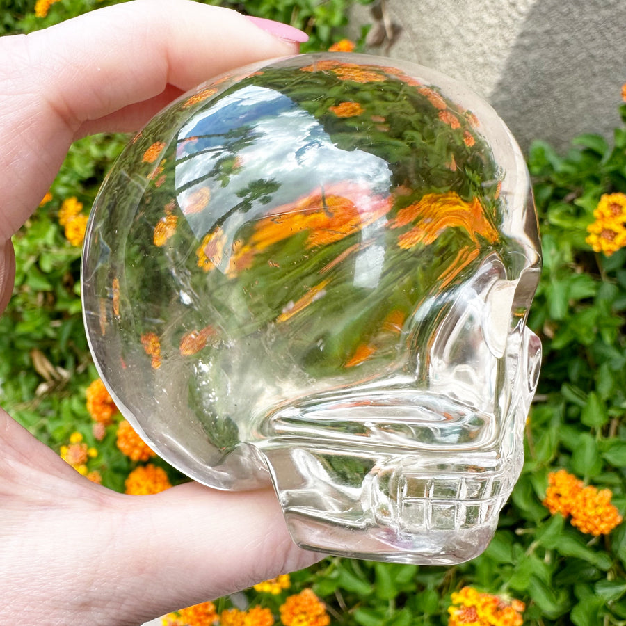 Light Citrine Magical Child Crystal Skull Carved by Leandro de Souza
