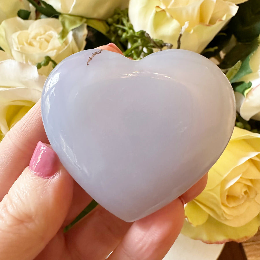 Blue Chalcedony Crystal Heart