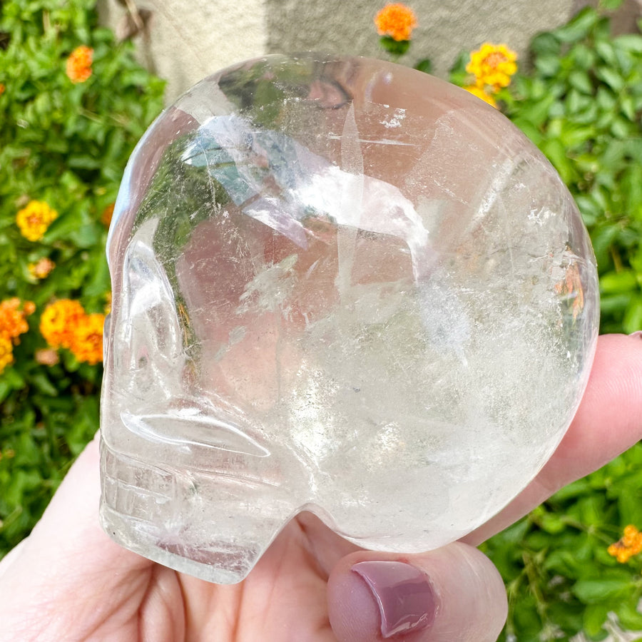 Lemurian Magical Child Crystal Skull with Rainbows Carved by Leandro de Souza