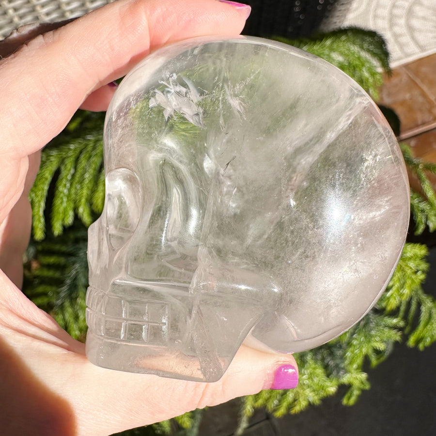 Lemurian Magical Child Crystal Skull with Rainbows Carved by Leandro de Souza