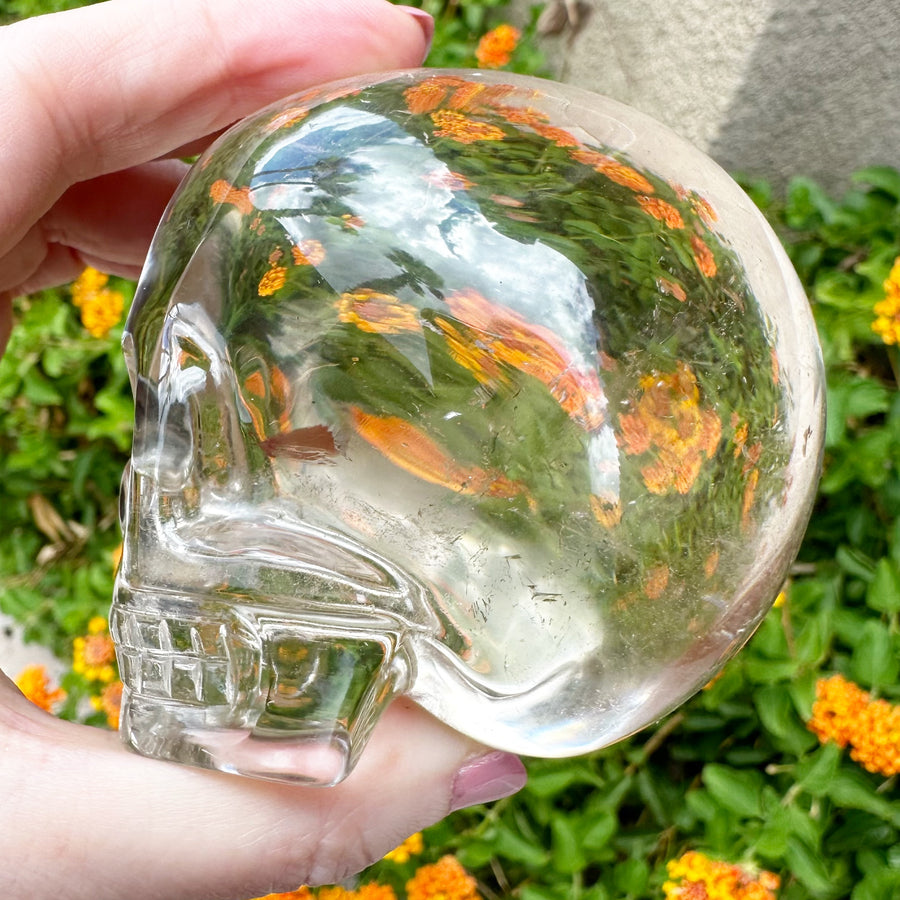 Light Citrine Magical Child Crystal Skull Carved by Leandro de Souza