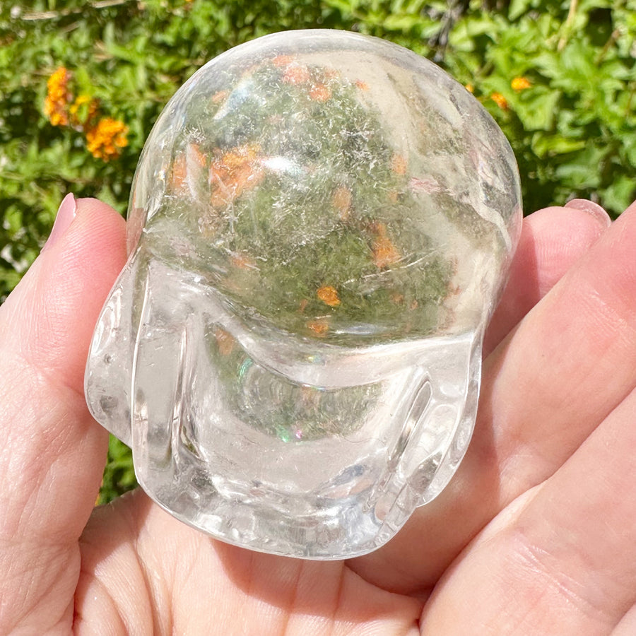 Lemurian Magical Child Crystal Skull with Rainbows Carved by Leandro de Souza