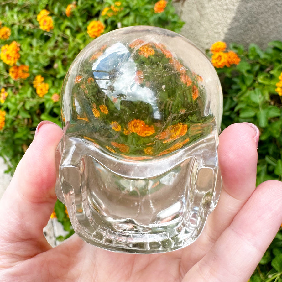 Light Citrine Magical Child Crystal Skull Carved by Leandro de Souza