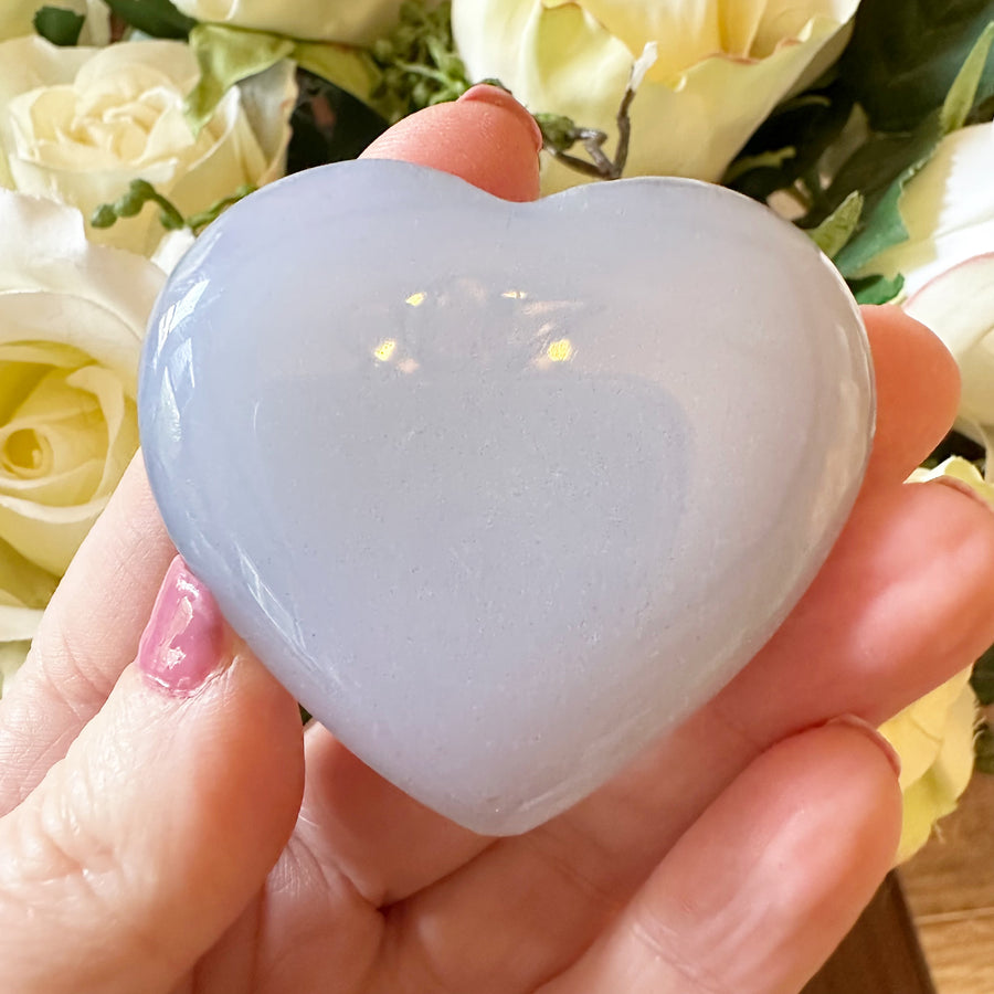 Blue Chalcedony Crystal Heart