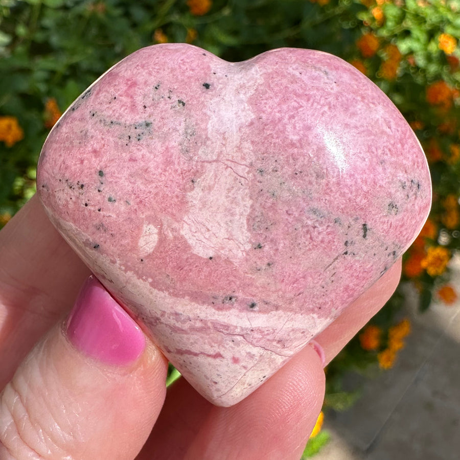 Pink Opal Crystal Heart from Peru