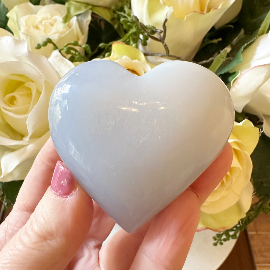 Blue Chalcedony Crystal Heart