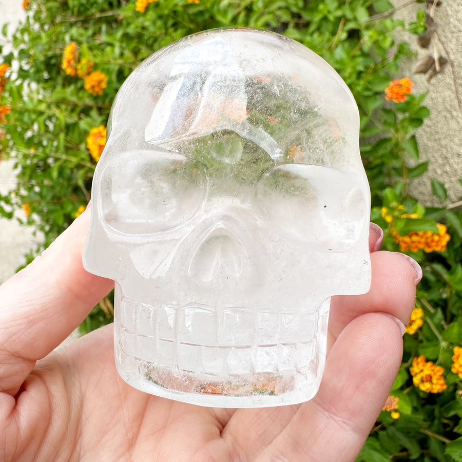 Lemurian Quartz Crystal Skull Carved by Leandro de Souza
